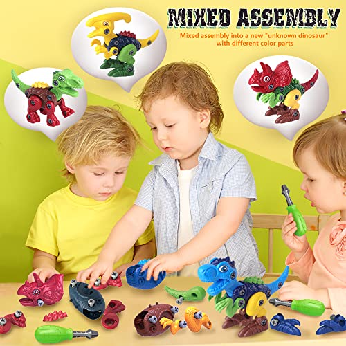 Dinosaur Toys for 3, 4, 5, 6, 7 Year Old Boys, Take Apart Toys wit...