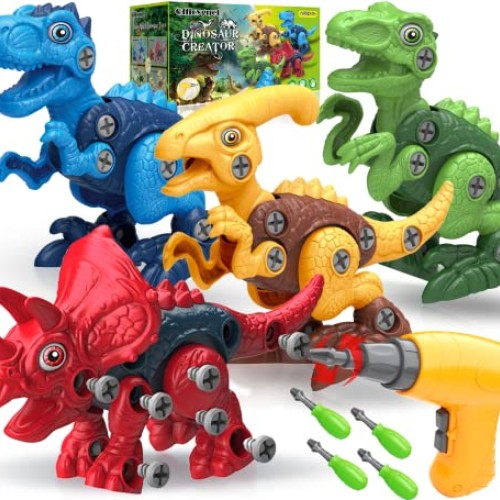 Dinosaur Toys for 3, 4, 5, 6, 7 Year Old Boys, Take Apart Toys wit...
