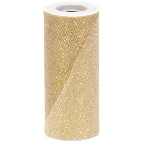 Berwick Offray Gold Sparkle Tulle by the Bolt, 6 W, 25 Yards