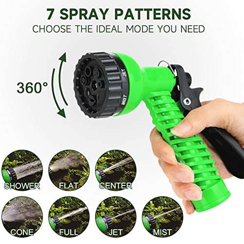 50ft Garden Hose Water Pipe, Durable Water Hose with 7 Function No...