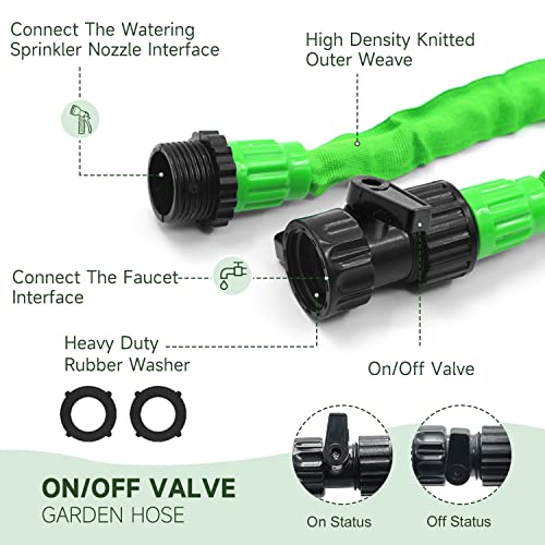 50ft Garden Hose Water Pipe, Durable Water Hose with 7 Function No...