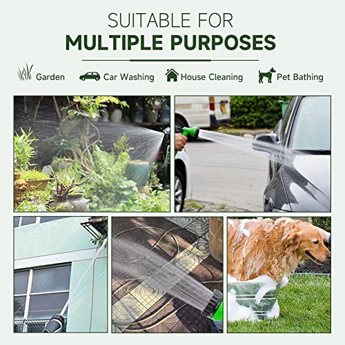 50ft Garden Hose Water Pipe, Durable Water Hose with 7 Function No...