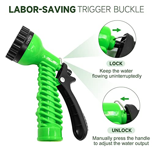 50ft Garden Hose Water Pipe, Durable Water Hose with 7 Function No...