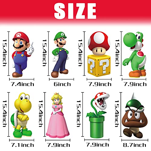 8 Pcs Mario Birthday Party Supplies Mario Birthday Yard Sign with ...
