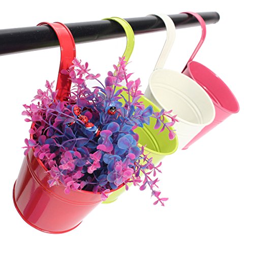 Ogima 10 Piece Metal Iron Hanging Flower Pots, Multicolor