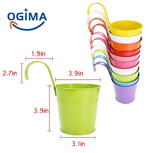 Ogima 10 Piece Metal Iron Hanging Flower Pots, Multicolor