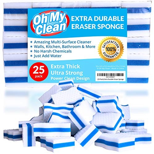 25 Pack Extra Durable Eraser Sponge - Extra Thick, Long Lasting,...