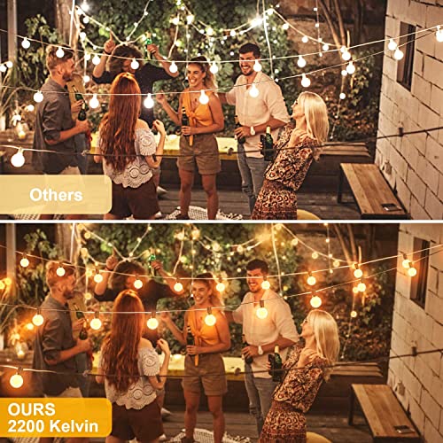 OHLUX Outdoor String Lights,110FT Dimmable Patio Lights with 58 G4...