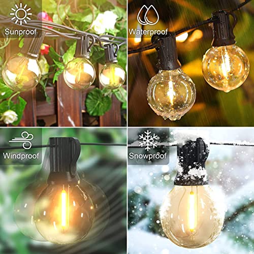 OHLUX Outdoor String Lights,110FT Dimmable Patio Lights with 58 G4...