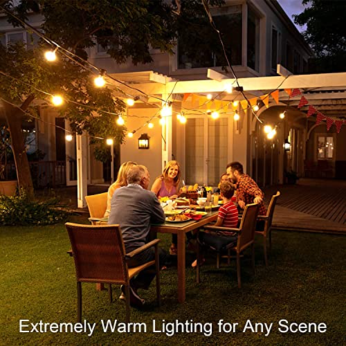 OHLUX Outdoor String Lights,110FT Dimmable Patio Lights with 58 G4...