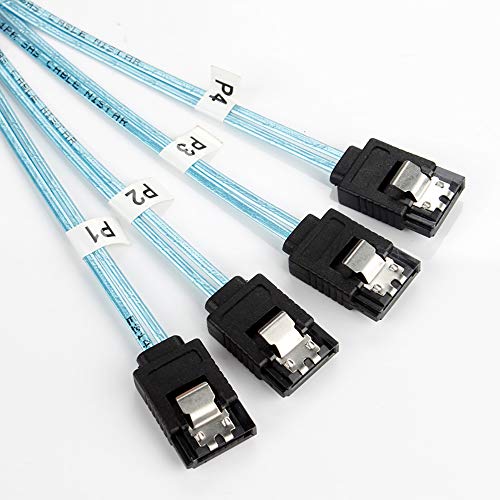OIKWAN Internal HD Mini SAS to 4XSATA Cable,1.6ft SFF-8643 Host to...