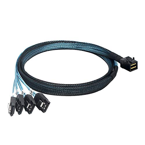 OIKWAN Internal HD Mini SAS to 4XSATA Cable,1.6ft SFF-8643 Host to...