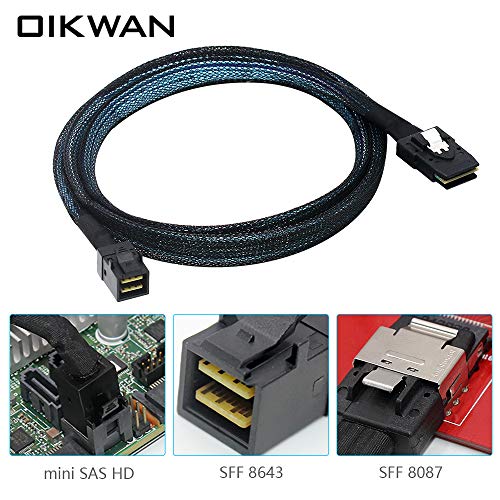 OIKWAN Internal Mini SAS HD SFF-8643 to Mini SAS SFF-8087 Cable, I...