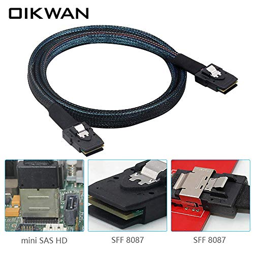 OIKWAN Internal Mini SAS to Mini SAS Cable, SFF8087 36 Pin to SFF8...
