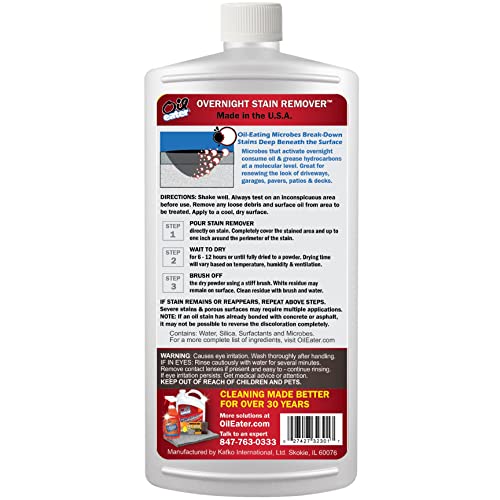 Overnight Stain Remover for Cleaning Oil Stains on Concrete, Drive...