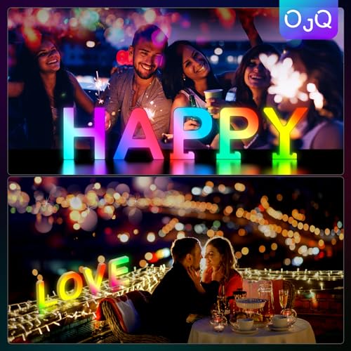 OJQ Light Up Letters LED Letter - Bedroom Lighted Letters Colorful...