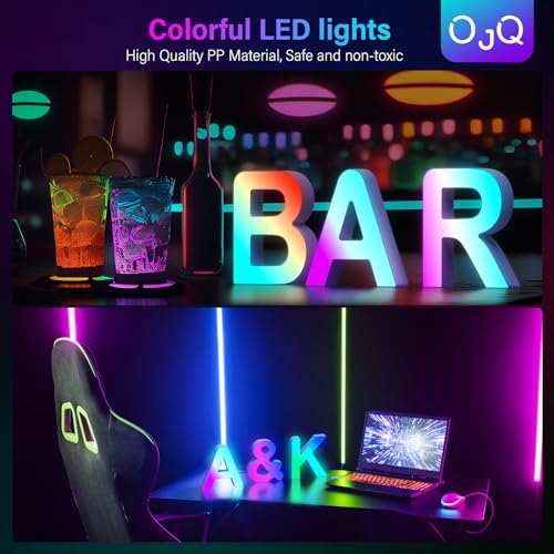 OJQ Light Up Letters LED Letter - Bedroom Lighted Letters Colorful...
