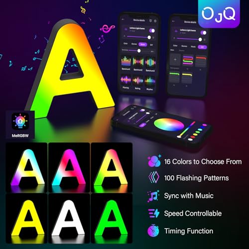 OJQ Light Up Letters LED Letter - Bedroom Lighted Letters Colorful...