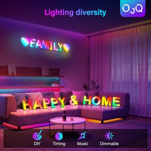 OJQ Light Up Letters LED Letter - Bedroom Lighted Letters Colorful...