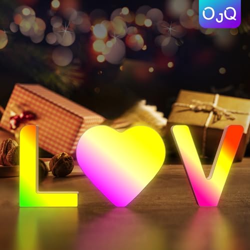 OJQ Light Up Letters LED Letter - Bedroom Lighted Letters Colorful...