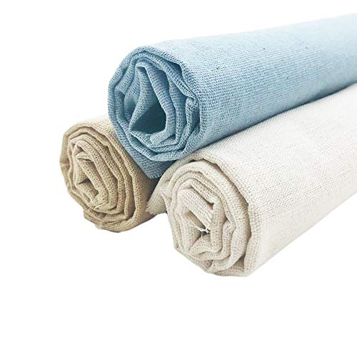 Linen Needlework Fabric,6 Pcs 3 Colors Embroidery Fabric for Garme...