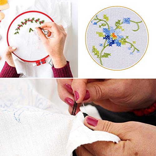 Linen Needlework Fabric,6 Pcs 3 Colors Embroidery Fabric for Garme...