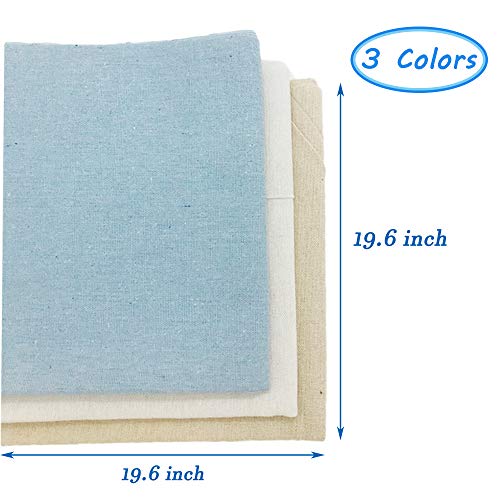Linen Needlework Fabric,6 Pcs 3 Colors Embroidery Fabric for Garme...