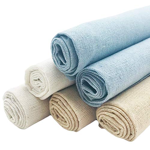 Linen Needlework Fabric,6 Pcs 3 Colors Embroidery Fabric for Garme...