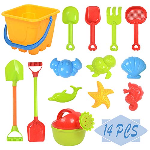 OJYUDD 14 PCS Beach Sand Toys Set,Kids Beach Toys Set,Baby Bath To...