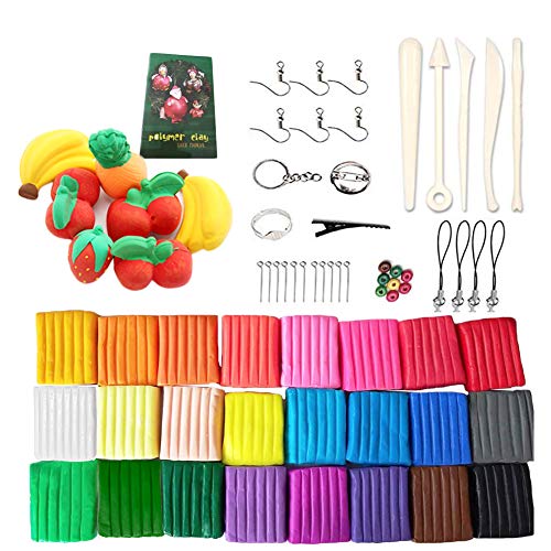 Polymer Clay,24 Colors Oven Bake Modeling Clay Blocks,DIY Colored ...