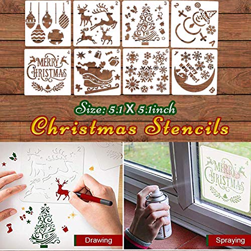 Letter Stencils,Christmas Stencils for Painting on Wood, Reusable ...