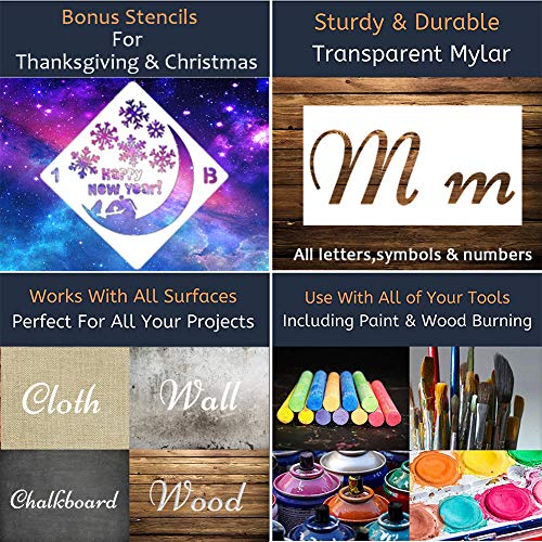 Letter Stencils,Christmas Stencils for Painting on Wood, Reusable ...