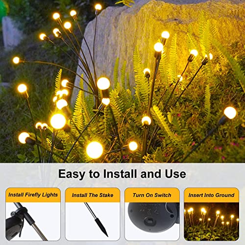 OKAYLY Solar Garden Lights, 2 PCS 6LED Starburst Swaying Light, So...