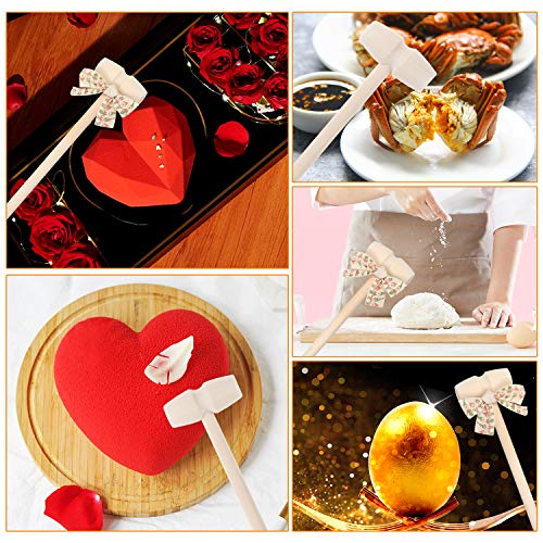 OKDEALS 30 Pack Mini Wooden Hammer for Chocolate,Wooden Seafood Ma...