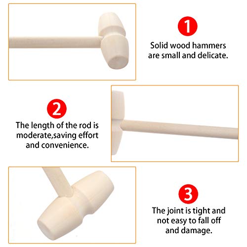 OKDEALS 30 Pack Mini Wooden Hammer for Chocolate,Wooden Seafood Ma...