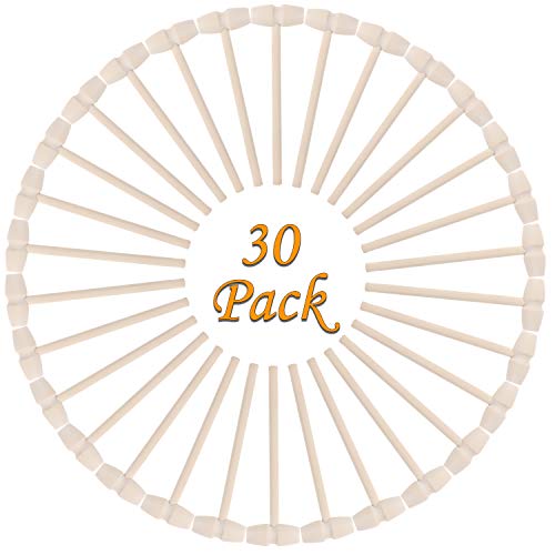 OKDEALS 30 Pack Mini Wooden Hammer for Chocolate,Wooden Seafood Ma...