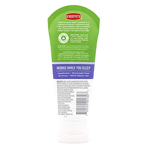 OKeeffes Working Hands Hand Cream, 3oz Tube and Night Treatment ...