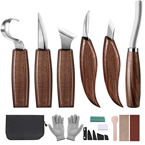 Wood Carving Tools Set,Detail Wood Knife,Hook Carving Knife Kit fo...