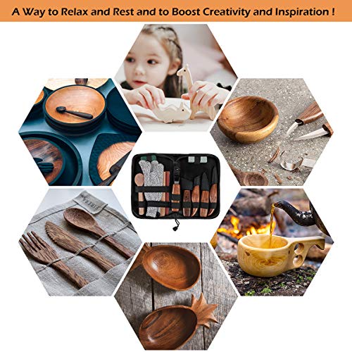 Wood Carving Tools Set,Detail Wood Knife,Hook Carving Knife Kit fo...