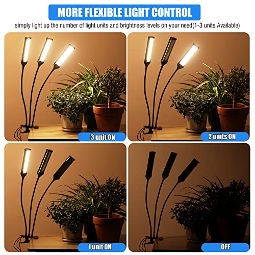 Oktrionce LED Grow Lights for Indoor Plants 3 Heads, Sunlike 270 L...