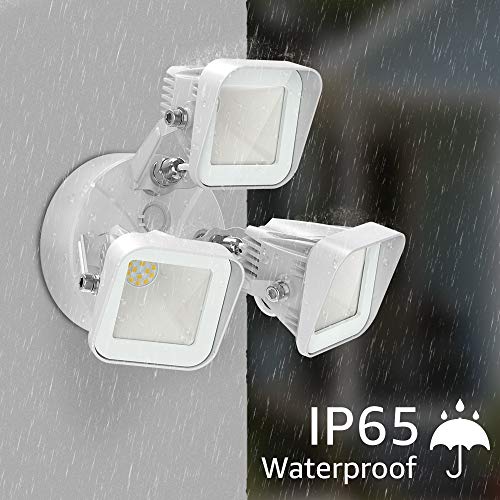 Olafus 2 Pack 50W LED Security Lights, 3-Head Outdoor Flood Light,...