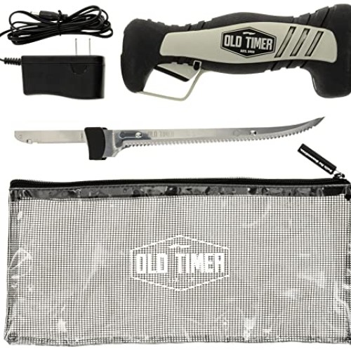 Old Timer Cordless Electric Fillet Knife with 8in Fully Serrated S...