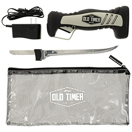 Old Timer Cordless Electric Fillet Knife with 8in Fully Serrated S...