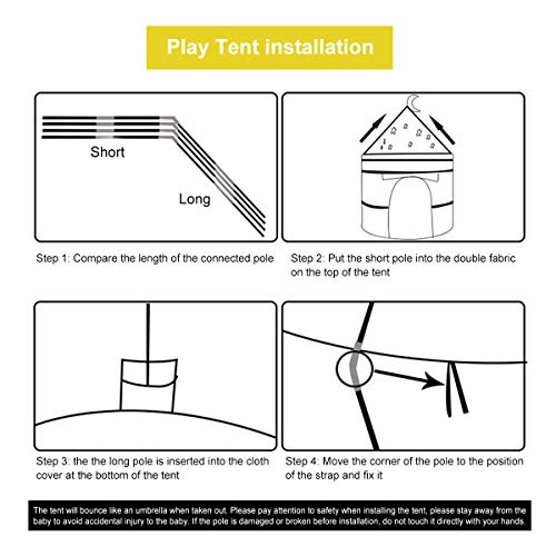 OldPAPA Kids Play Tent, Pop Up Play Tents with Crawl Tunnel & Ball...