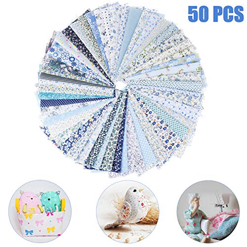 50Pcs 25×25cm Printed Cotton Quilting Fabric Patchwork Squares DIY...