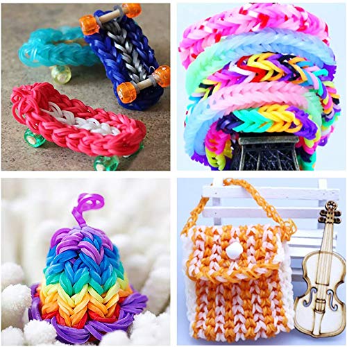 Olgaa 4200 Loom Rubber Bands, Multicolored Rubber Bands with 168 C...