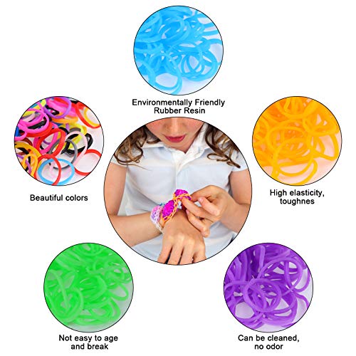 Olgaa 4200 Loom Rubber Bands, Multicolored Rubber Bands with 168 C...