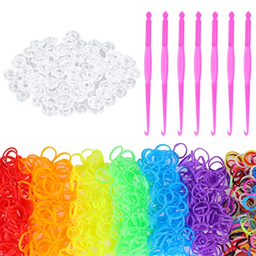 Olgaa 4200 Loom Rubber Bands, Multicolored Rubber Bands with 168 C...