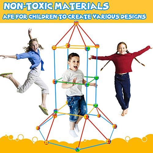 OLIKER Fort Building Kit for Kids 122 Pieces Ultimate Forts Builde...