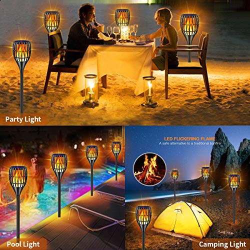 Ollivage Solar Lights Outdoor Upgraded, 43 Flickering Flames Torc...